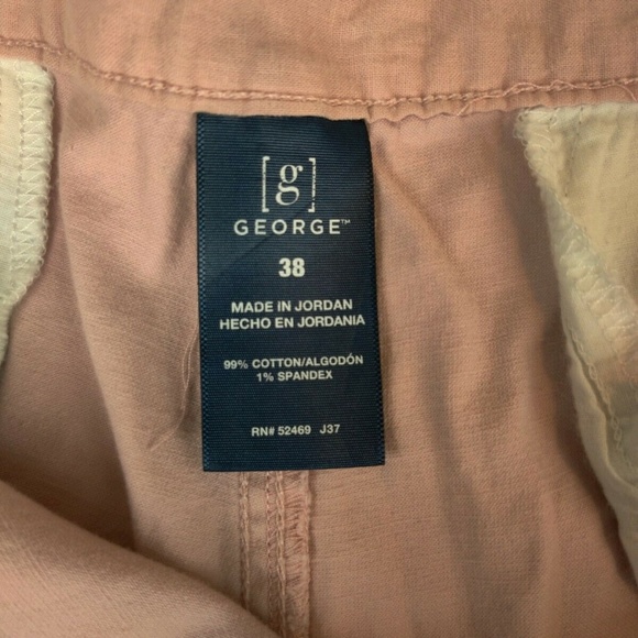 Mens Stretch Flat Front Shorts Above Knee PINK 38 - Picture 4 of 4